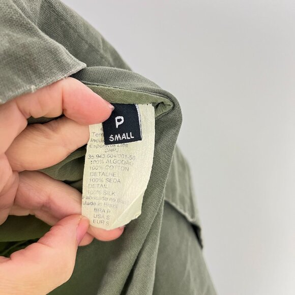 Osklen Small Olive Green Military Utility Overalls Parachute Dress - Picture 12 of 15